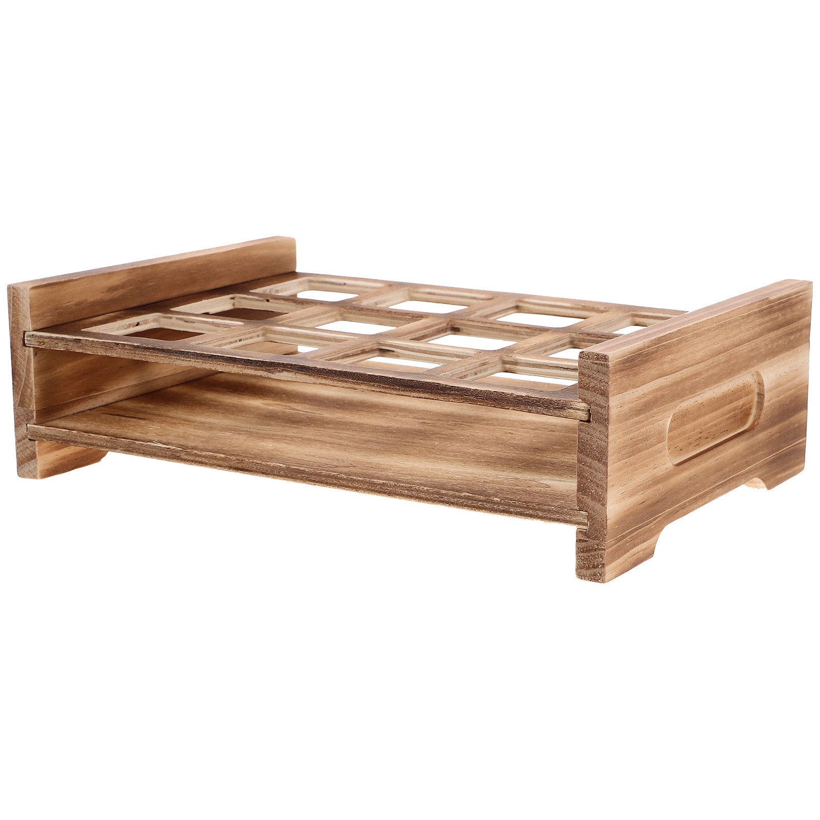 Wooden Serving Tray - Wooden Shot Glasses Storage Tray Wine