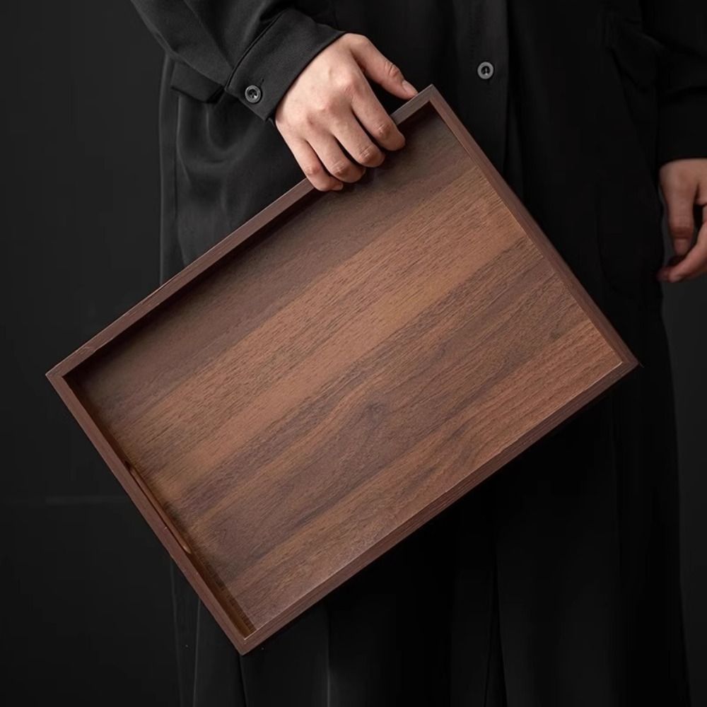 Wooden Serving Tray - Decorate Tray Rectangular Bamboo Wooden Tray