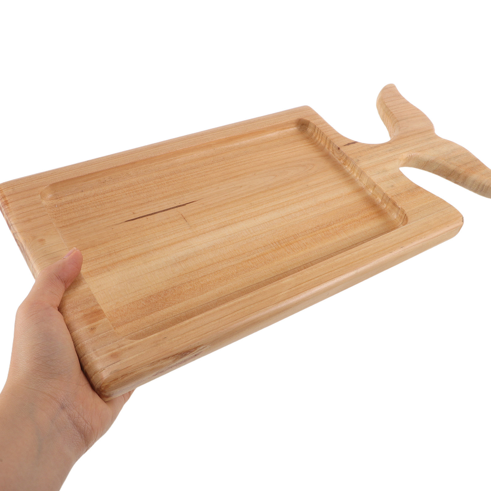 Wooden Serving Tray - Pine Wood Serving Tray Pineapple Shape