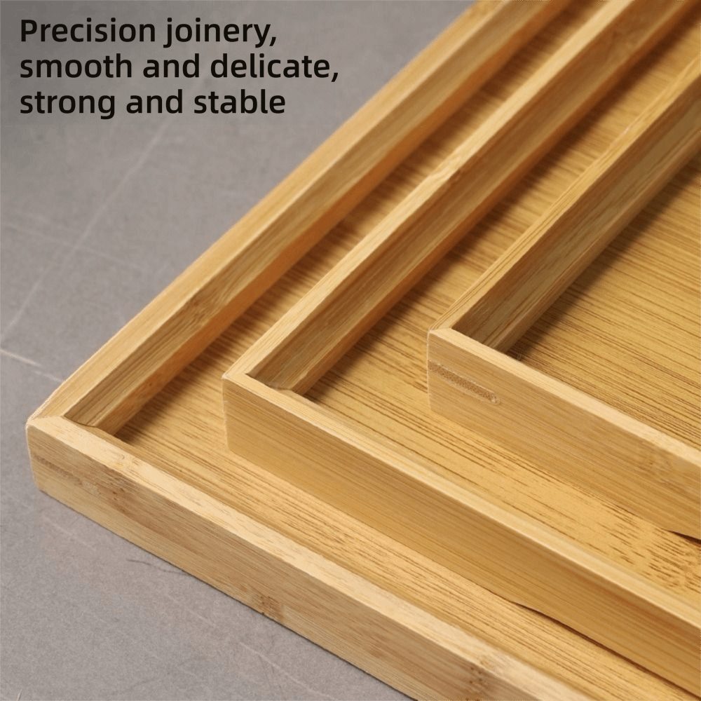 Decorate Tray Natural Bamboo B - Wooden Serving Tray 评论和价格