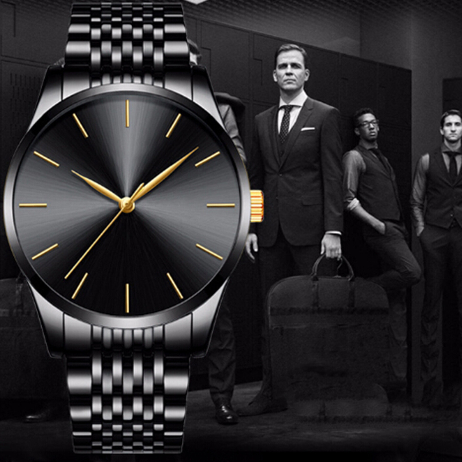 Men Stainless Steel Quartz Wat - Luxury Lifestyle Gifts 评论和价格