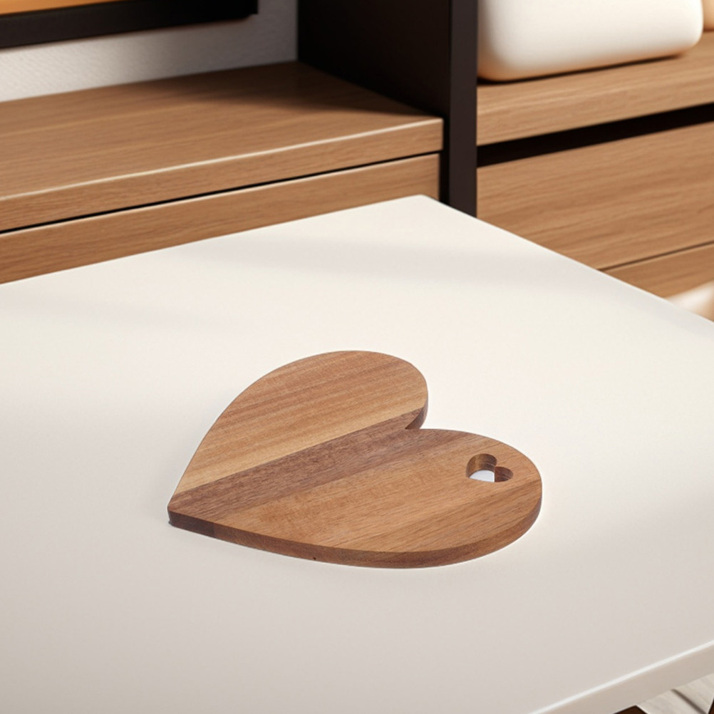 2Pcs Heart Shaped Wooden Cutti - Wooden Serving Tray 评论和价格