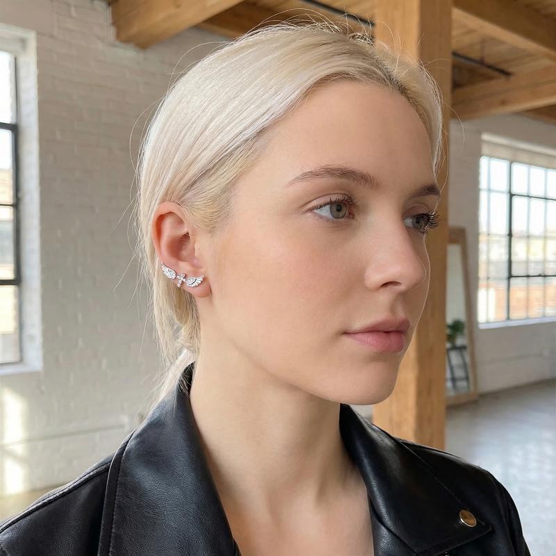 Angel Wings Cross Earrings Lux - Luxury Lifestyle Gifts 评论和价格