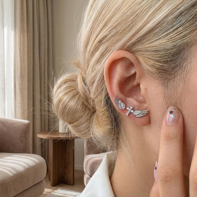Angel Wings Cross Earrings Lux - Luxury Lifestyle Gifts 评论和价格
