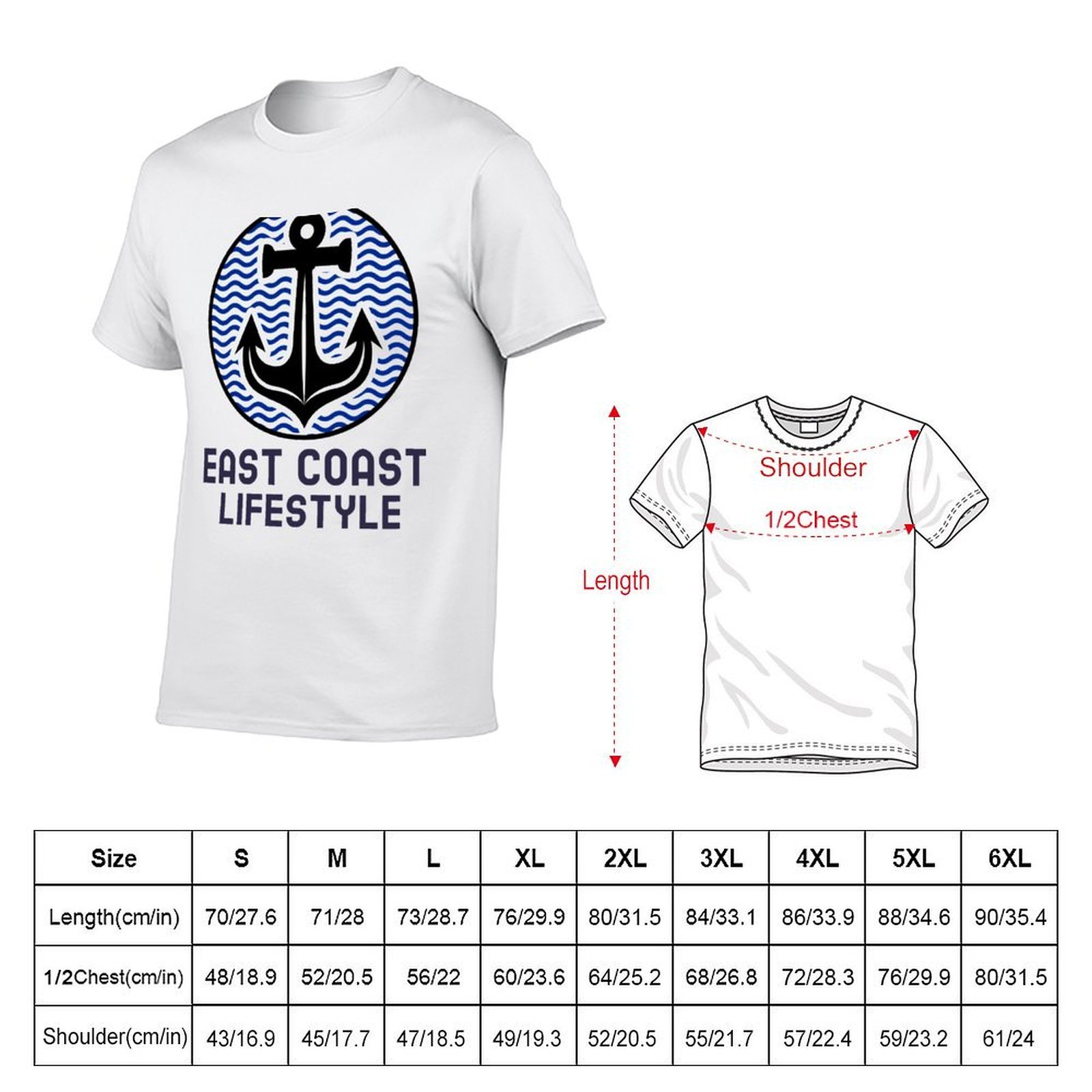 East Coast Lifestyle T-Shirt L - Luxury Lifestyle Gifts 评论和价格